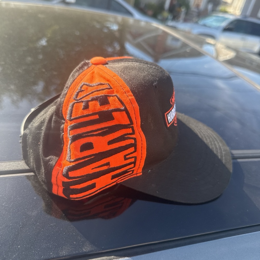 Harley-Davidson Black and Orange Cap